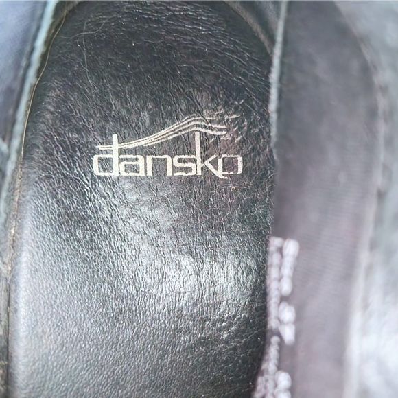Dansko Black Leather Wooden Clog Booties EU37 ~ US 6.5-7 - Picture 4 of 5
